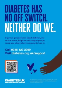 Diabetes Has No Off Switch A4 Poster